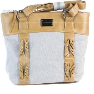 Stone Mountain Accessories Tan and Cream Shoulder Bag with Structured Design